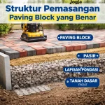 struktur pemasangan paving block