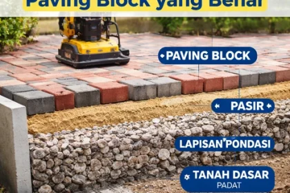 struktur pemasangan paving block